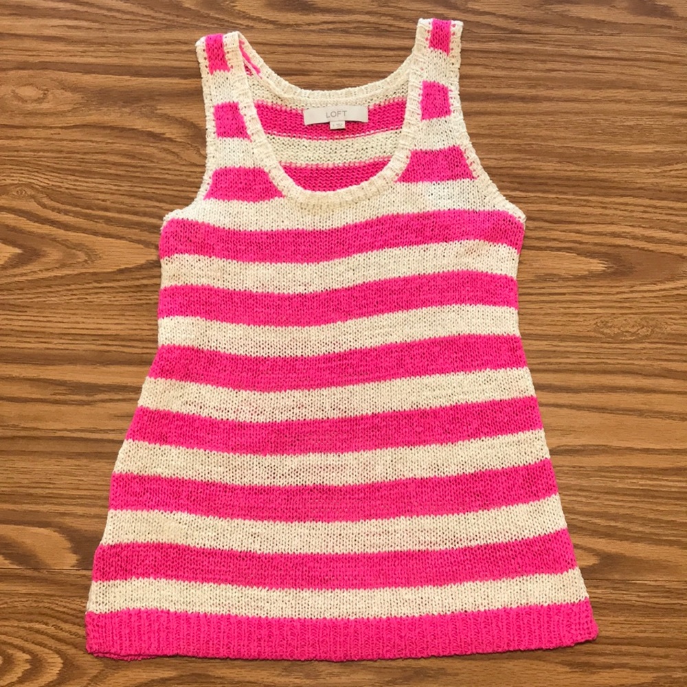 Pink and white tank from the Loft